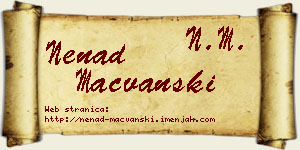 Nenad Mačvanski vizit kartica